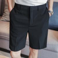 Shorts De Verano Para Hombre Blancos Y Delgados Estilo Coreano Moda Negocios Trabajo Ropa Casual De Cintura Media Talla Regular - details 3