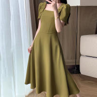 Vestido Elegante De Noche ZANZEA Para Mujer Vintage Con Cuello Cuadrado Y Lazo Vestido Largo De Verano Con Manga Puff Silueta Ajustada Y Flared - details 5