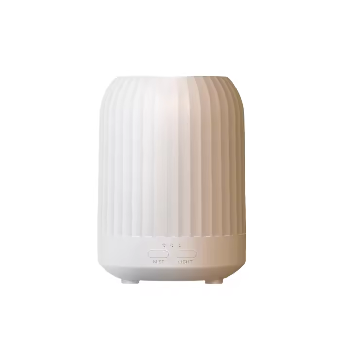 Hogar máquina de aromaterapia aceite esencial pulverizador automático dormitorio aroma difusor con luz nocturna humidificador, grano madera + luces colores - 1