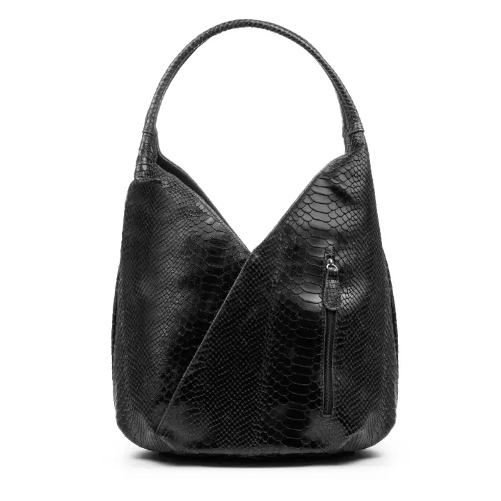 Firenze Artegiani. Jesi Bolso de hombro Mujer.Piel auténtica Gamuza Grabado Serpiente . Made in Italy. Vera Pelle Italiana. - 1
