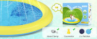 Nobleza - Piscina para Perros Grandes, D100cm/39in Piscina Plegable para Perro, Splash Pad Perro, Espesar 0.55mm, Antideslizante Tapete de Juegos de Agua, Juguete de Verano para Jardín al Aire Libre - details 3