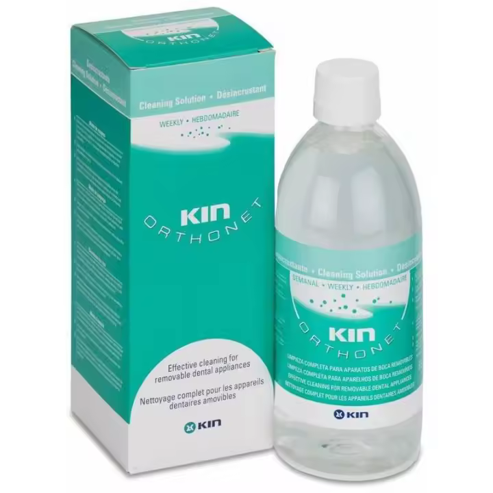 Kin Orthonet Desincrustante Semanal Limpieza Protesis Dental, 500 Ml - 1