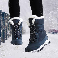 Botas De Mujer Impermeables Con Plataforma Para Invierno 2023 Botas De Tobillo Con Peluche Aislante Botas De Nieve Para Exterior - details 5