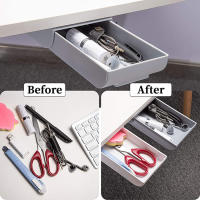 Organizador Creativo Con Cajón Oculto Para Escritorio Sin Agujeros Perforados Caja De Suministros Adhesiva Para Oficina Y Hogar - details 4