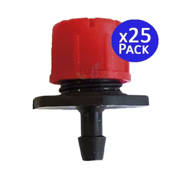 SUINGA Pack 25 Gotero Regulable para Riego de 0 a 70 Litros | Gotero Rojo Ajustable | Goteros para Riego por goteo - 1
