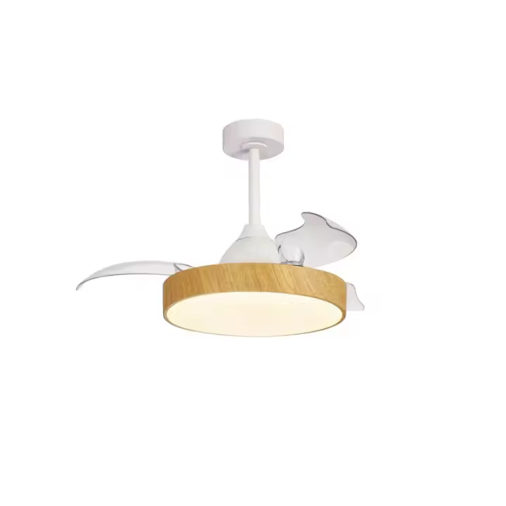 Ventilador de techo LED ALASKA MINI, 45W en color blanco-madera, con luz 2700K-5000K, 2500Lm de Mantra Iluminación | LeonLeds - 1