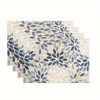 Mantel Individual De Lino Heat-Resistente Antideslizante En Colores Negro Azul Gris Y Blanco Para Comedor Estilo Clásico - details 4