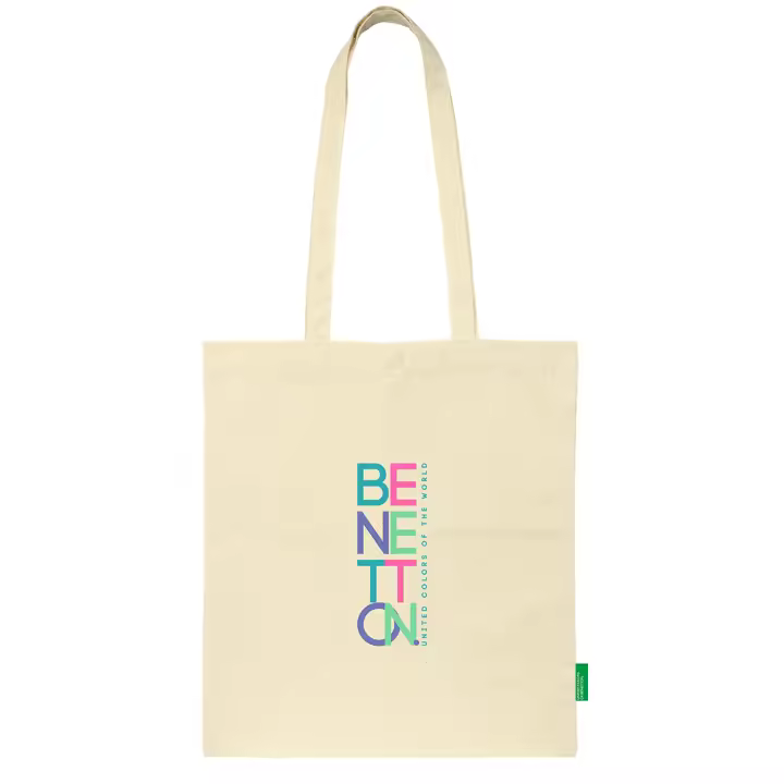 Safta BENETTON Bolso Tote de Mujer: Cómodo, Versátil y Resistente - 38x42 cm, Natural Beige - 1