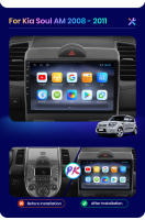 AWESAFE inalámbrico CarPlay Android Auto Radio para Kia Soul 2008 2009 2010 2011 2012  2013 coche reproductor multimedia GPS 2 din autoradio volante controles RDS Bluetooth - details 2