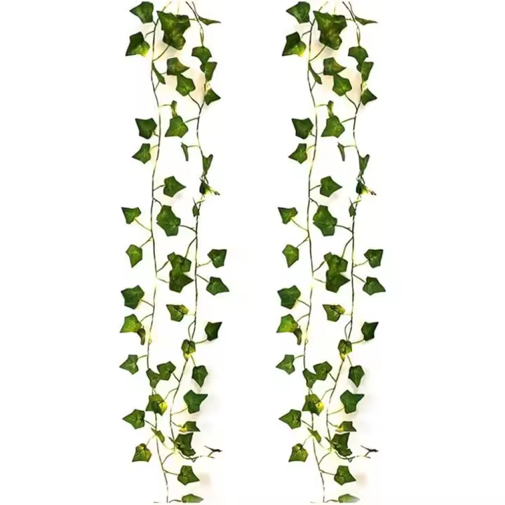2 piezas de guirnalda de hiedra artificial, plantas falsas, enredadera colgante para jardín - 1