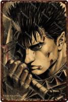 Póster De Anime Clásico Berserk Metal Tablero De Hierro Retro Para Decoración De Pared Hogar Y Bar Art Plates Subject Letter Unframed - details 6