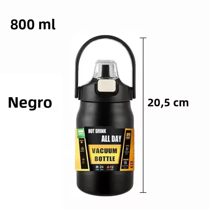 Termo Portátil De Acero Inoxidable 304 Taza Termal Con Pajita Para Deporte Botella De Agua Fría Y Caliente Con Aislamiento De Vacío - 1