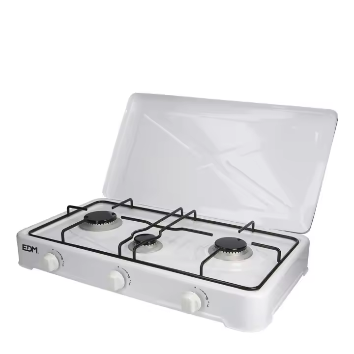 FOGAO DE GAS ESMALTADA 3 FOGOS 60x33x12cm EDM - 1