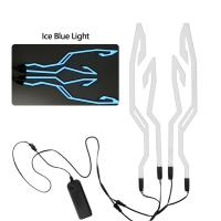 Casco De Motocicleta Con Luz LED Impermeable Y Cold Light 4-en-1 Con Etiqueta EL Accesorios Para Ciclismo Nocturno Para Hombres Material Polyester - details 14