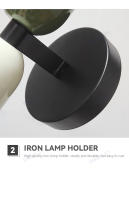 Lámpara De Pared Moderna Nórdica Para Sala De Estar Dormitorio Y Niños Iluminación Básica E27 Decoración De Hogar Beige Negro Azul Gris Verde Rosa Rojo Blanco Amarillo - details 5