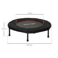 SPORTNOW Trampolín de Fitness Ø102 cm Cama Elástica Plegable con Marco de Acero Antideslizantes Carga 100 kg para Entrenamiento Piernas Cuerpo en Hogar Oficina Gimnasio Azul - details 2