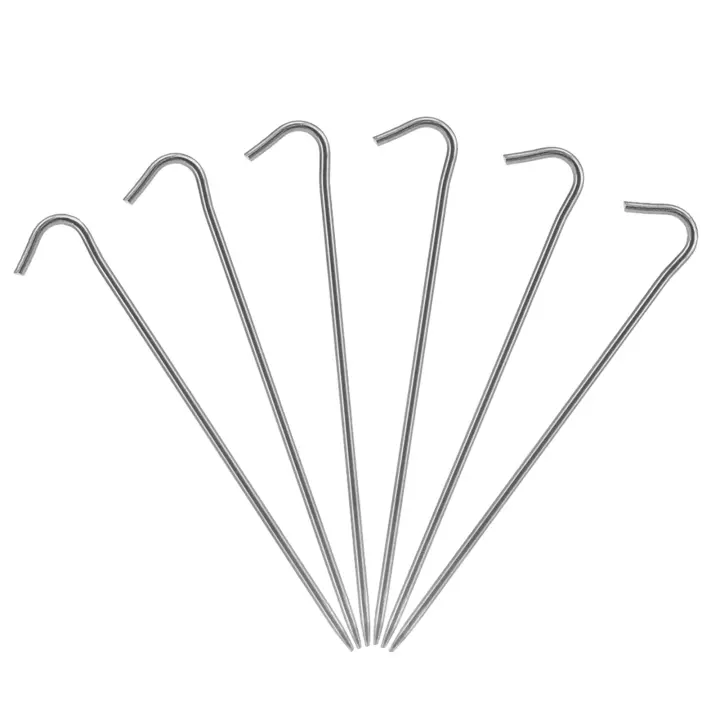 6pcs/10pcs Clavos De Tienda De Títanio Con Giro Y Gancho Para Acampar Accesorios De Tienda De Campaña Herramientas De Exteriores - 1