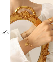 Joyería de mano con diseño de nicho de estilo francés de acero de titanio resistente a la decoloración para mujer, pulsera de corazón de melocotón con hebilla desmontable moderna y moderna,joyería femenina chapada en oro de acero de titanio resistente - details 7