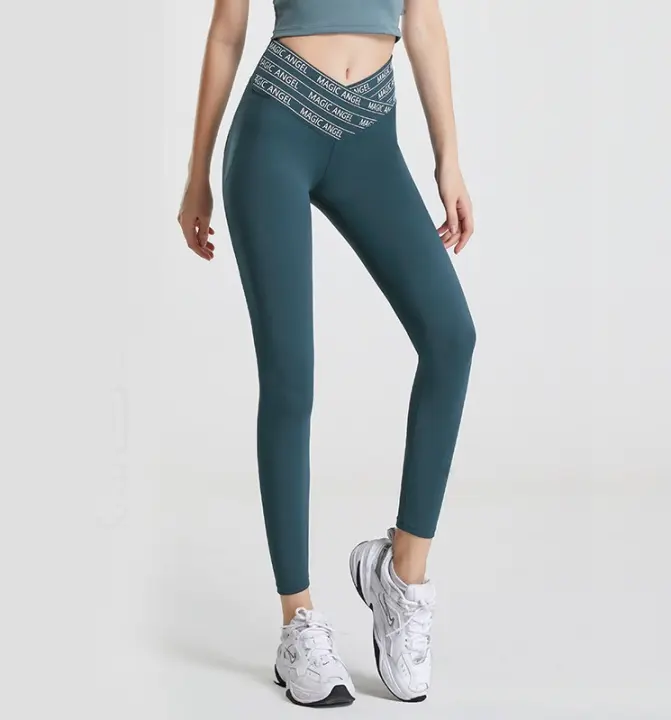 Leggings Deportivos Mujer alta Cruzada cinturón push up con estampado moderno - 1