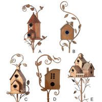 Palo De Casa De Pájaros Para Jardín Metálico Arte De Hierro Alimentador De Aves Casa De Pájaros Para Exterior Decoración De Jardín Y Courtyard - details 6