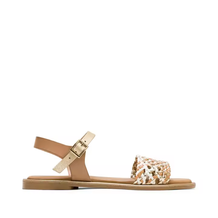 PORRONET  SANDALIA PIEL TRENZADA TAUPE - 1