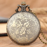 Reloj De Bolsillo De Cuarzo Con Diseño De Espina De Pez Vacío En Bronce Interesante Pulsera Collar Para Regalos De Halloween Para Hombres Y Niños - details 1