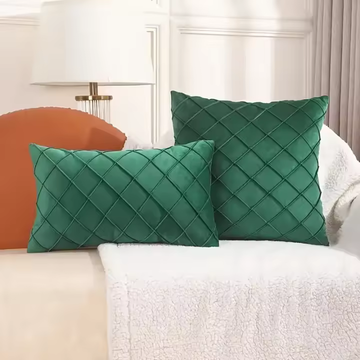 REINOMANSIDI SL - Pack de 2 -Relleno incluido 30x50cm, 45x45cm y 50x50cm Fundas de Cojin con Rellenos Incluido,30x50,45x45,Verde/Amarilla/Azul/Marron Decorativas Rectángulo para Sofá 45x45cm Funda Cojín Regalo Accesorios Hoga - 1