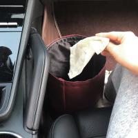 Bandeja De Basura Plegable Para Coche Organizador De Residuos Impermeable Almacenamiento Interior De Coche Y Autobús Material De Cuero PU Forma Redonda - details 4