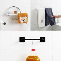 Barra De Toallas Autoadhesiva En Blanco Y Negro Opcional Soporte De Toallas Para Baño Y Cocina Antirrosa Herramienta Doméstica Sencilla - details 1