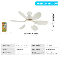 Ventilador De Techo Con Luz LED De 30W Base E27 Control Remoto 3 Modos De Iluminación Ajustables Alta Potencia De Viento Moderno - details 6