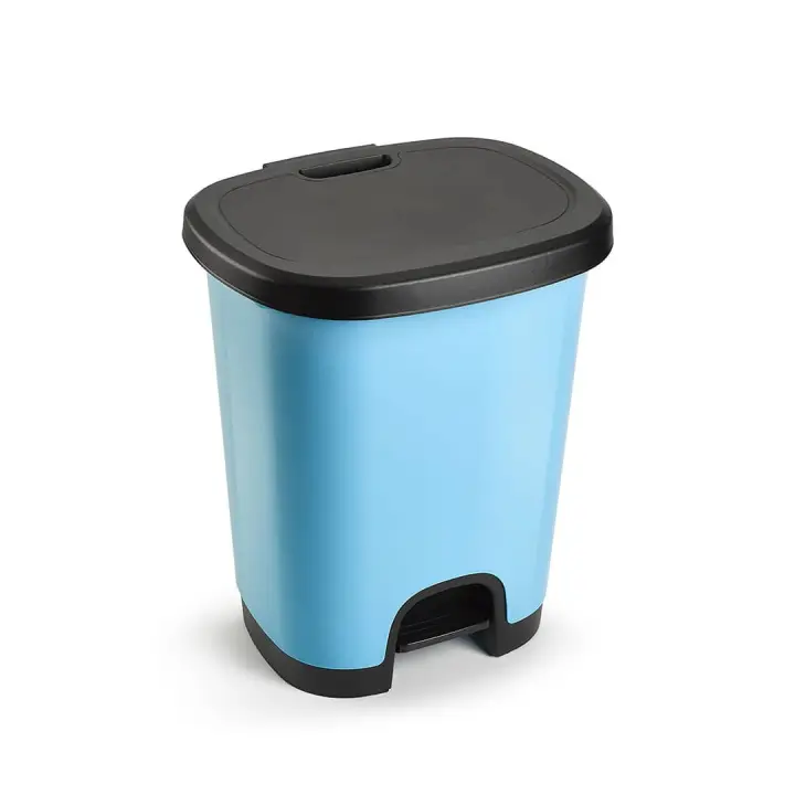 CABLEPELADO Cubo basura plastico apertura pedal 18 Litros - Cubo Reciclar - Cubo con pedal 18L- PP5 - plástico resistente color Azul - 1