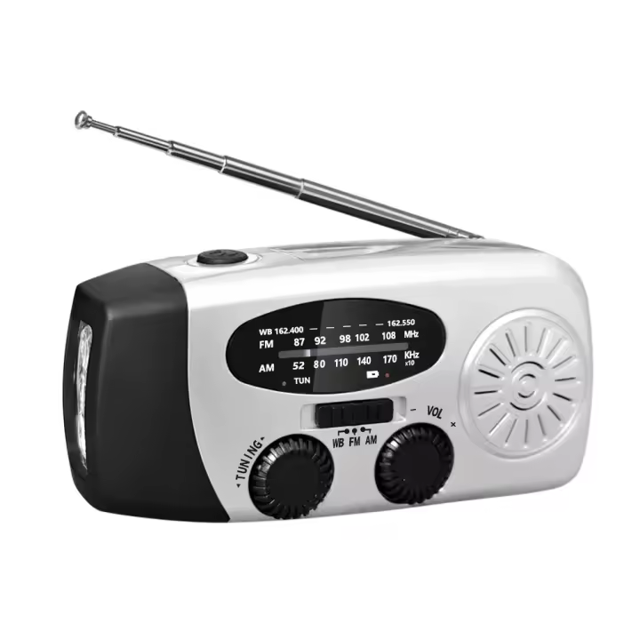 Radio De Emergencia Multifuncional Portátil Con Generación De Energía Manual Solar FM AM WB NOAA Power Bank Para Desastres - 1