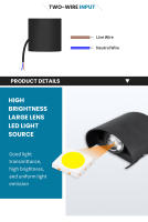 Lámpara De Pared LED 2W Impermeable Para Exterior Iluminación De Jardín Interior Para Dormitorio Sala De Estar Ascensor Moderna - details 7