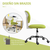Vinsetto Silla de Oficina sin Brazos Silla de Escritorio Giratoria Tapizado de Tela con Altura Ajustable Estilo Moderno Carga 120 kg 48x53x80-90 cm Naranja/Verde - details 5