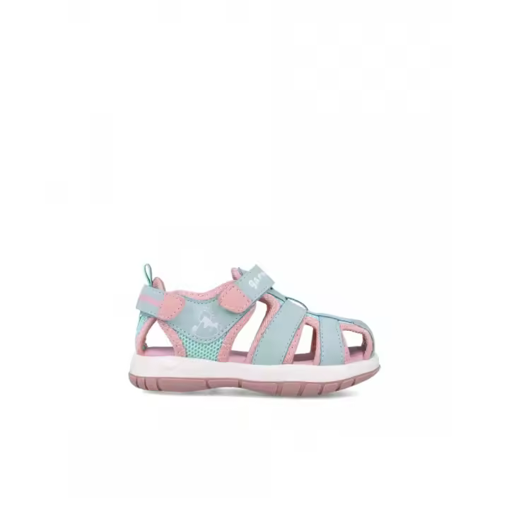 Zapatos primeros pasos bebé niña GARVALIN 252820-B269 SANDALIA TREKKING AQUA/ROSA 34502 25V - 1