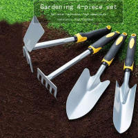 Herramienta De Jardinería Dual Propósito Shovel Y Hoz 4 Piezas Para Plantar Árboles Rascar Y Plantar Pequeño En Macetas - details 0