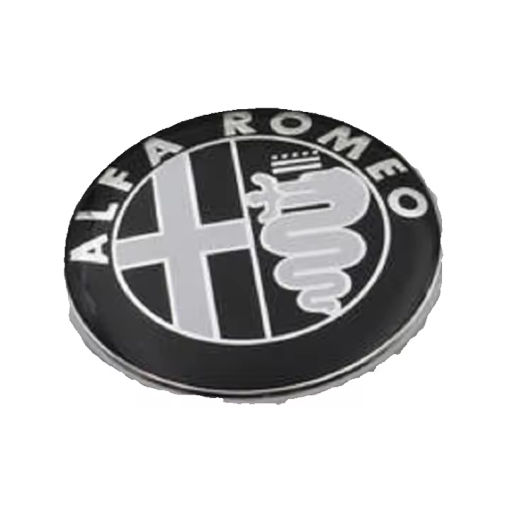 Insignia Emblema Adhesivo Compatible Alfa Romeo para Coche vehículo automóvil decoración auto capó maletero 74 mm, Color Blanco - 1