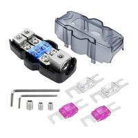 Bloque De Distribución Fusible 1 En 2 Salidas 2x 4/8 60A 80A 100A Portátil Accesorios Para Coches RVs Yate Barco Material Plástico - details 0