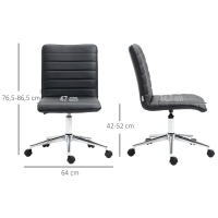 Vinsetto Silla de Oficina Ergonómica Silla de Escritorio Giratoria con Altura Ajustable Respaldo Tapizado en Piel Sintética Carga 120 kg 47x57x76,5-86,5 cm - details 2