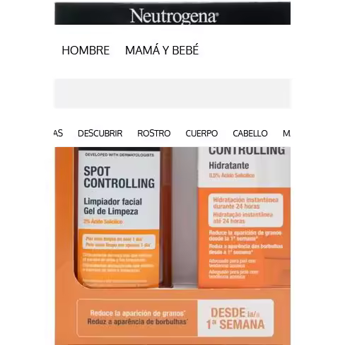 Neutrogena pack rutina anti-imperfecciones limpiador +  Crema hidratante sin aceite antimanchas Visibly Clear - 1