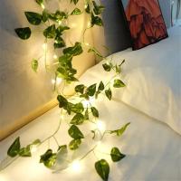 Luces De Vine Artificial Con Hojas Verdes Y Flores Para Adornar Árbol De Navidad Y Decoración De Hogar Y Jardín Luz Fairy Piloto Incluido - details 7