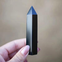 Torre De Obsidiana Natural 1pc Pulida Para Balancin De Círculos Y Hechicería Decoración De Hogar Para Equilibrio De Chakras Y Reiki - details 1