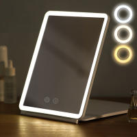 Espejo De Maquillaje Portátil Plegable Con 10x 3 Colores De Luz LED Pantalla Táctil Regulación Sin Pasos USB Para Viajes - details 4