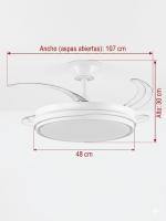 Ventilador de Techo con Luz LED Regulable, Motor DC Silencioso, 6 Velocidades, 4 Aspas transparentes, Función Inversa Verano/Invierno y Mando a Distancia para Salón o Dormitorio - details 2