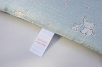 LALA - Juego de ropa de Cama para Cuna de Bebe, Algodón Puro, anticolisión, Gasa de cerca, Elephant Azul, 30x30, Pieza Entra, Lavado. - details 9