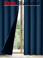 Cortinas De Blackout 100% Con Tope De Grommets Para Decoración De Hogar Sala De Estar Dormitorio Cocina Aislamiento De Luz Modernas - details 0