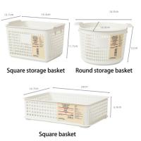 Cesta De Almacenamiento Para Escritorio Ecológica De Plástico Para Snacks Juguetes Y Artículos Domésticos Caja De Almacenamiento Para Cocina Baño Sala De Estar - details 10