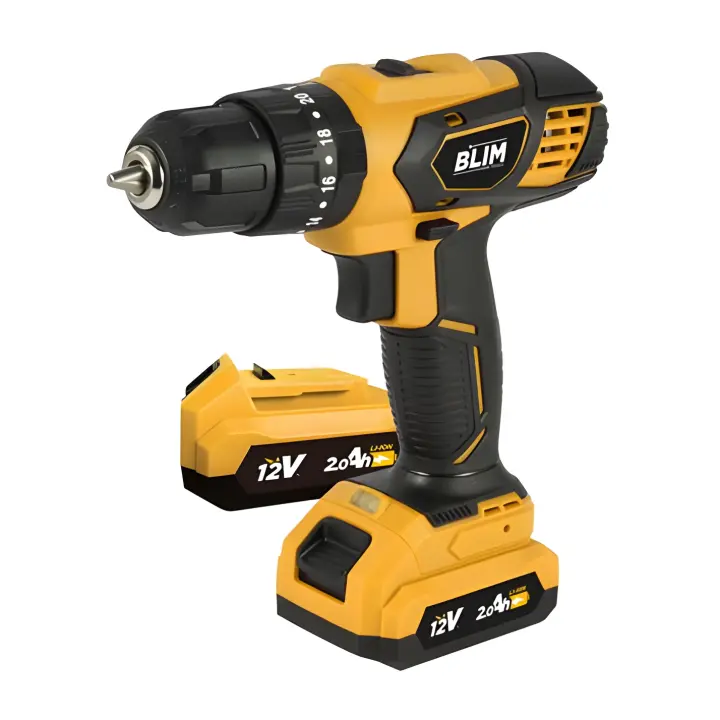 Taladro Percutor a Batería Blim 12V 2Ah - 28Nm Par Máximo - 2 Velocidades - 1