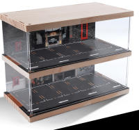 Caja De Exhibición De Coche a Escala 1/64 Con Estacionamiento Y Garage Multisorpresa Modelo De Juguete Para Adultos Sin Batería Hecho De Plástico - details 3
