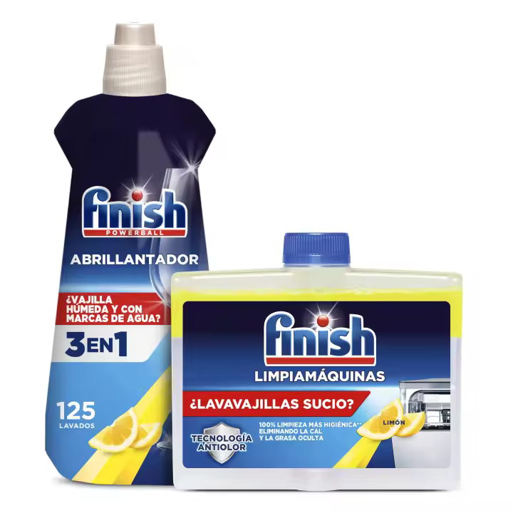 Finish Limpiamáquinas Limón 250ml + Abrillantador Limón 500ml - 1